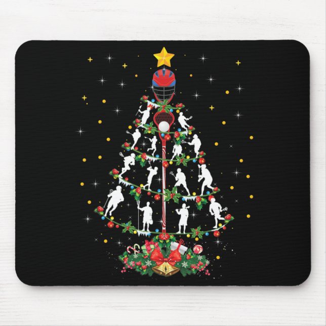 Lacrosse Sports Älskare Julafton Santa Hat Lacross Musmatta (Framsidan)