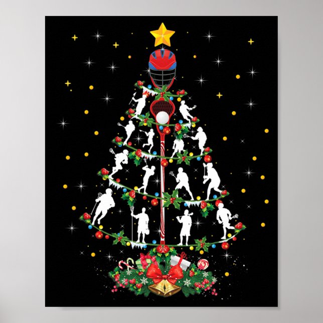 Lacrosse Sports Älskare Julafton Santa Hat Lacross Poster (Framsidan)
