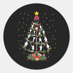 Lacrosse Sports Älskare Julafton Santa Hat Lacross Runt Klistermärke