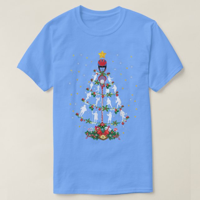 Lacrosse Sports Älskare Julafton Santa Hat Lacross T Shirt (Design framsida)