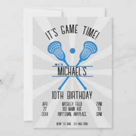 Lacrosse Sports Birthday Inbjudningar