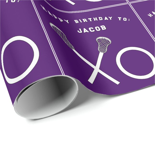 Lacrosse Sports Birthday Presentpapper (Rullad Hörn)