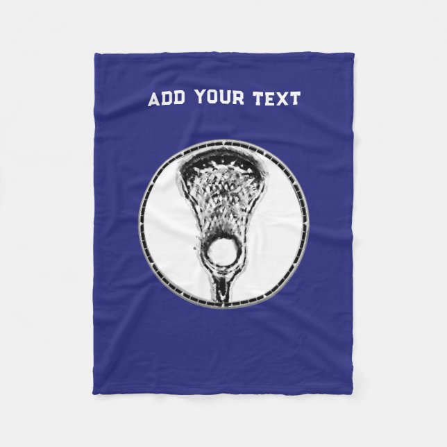 Lacrosse Sports Blue Fleece Blanket (Framsidan)