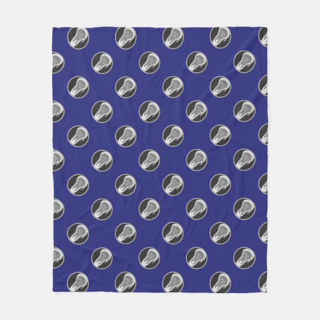 Lacrosse Sports Blue Fleece Blanket (Framsidan)