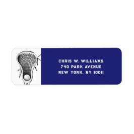 Lacrosse Sports Blue Returadress Etikett