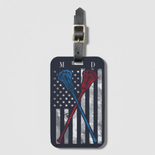 Lacrosse Sports Fladdermus USA flagga Personlig Bagagebricka