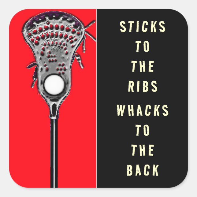 Lacrosse Sports Fyrkantigt Klistermärke (Framsida)