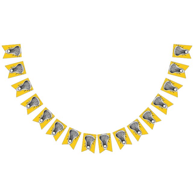 Lacrosse Sports Gult Bunting Flaggor (Alla)