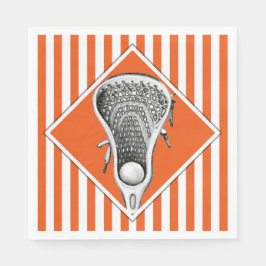 Lacrosse Sports Orange Napkins Pappersservett