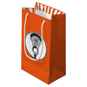 Lacrosse Sports Orange Small Gift Bag