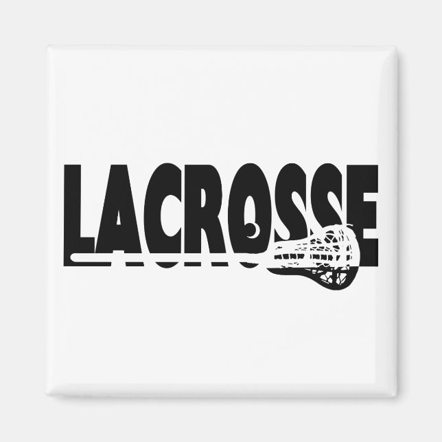 Lacrosse Stick Black and White Magnet (Framsidan)