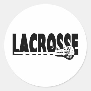 Lacrosse Stick Black and White Runt Klistermärke