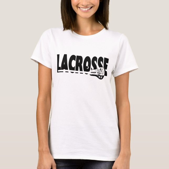 Lacrosse Stick Black and White T-shirt (Framsida)