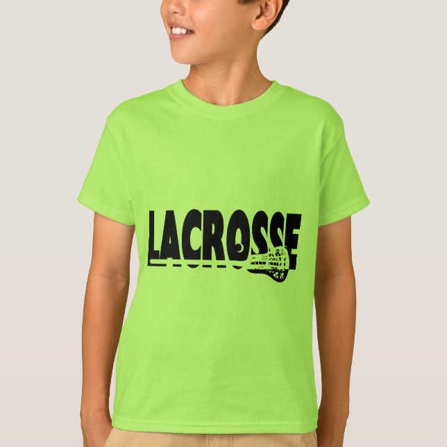Lacrosse Stick Black and White T Shirt (Framsida)