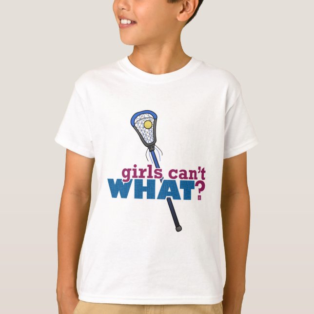 Lacrosse Stick Blue T Shirt (Framsida)