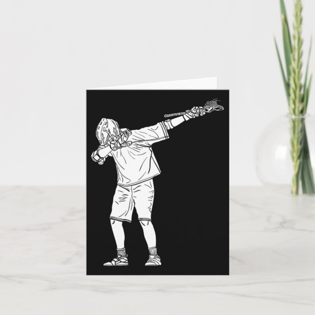Lacrosse Stick Boy Dabbing Youth Dab Dance Kort (Framsida)