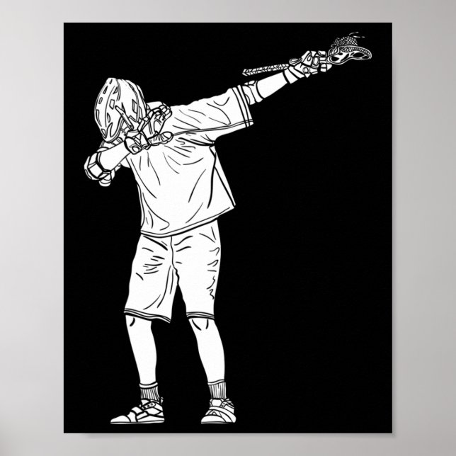 Lacrosse Stick Boy Dabbing Youth Dab Dance Poster (Framsidan)