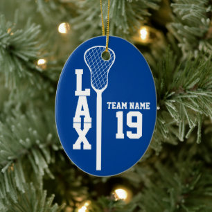 Lacrosse Stick med Photo Färg Editable Julgransprydnad Keramik