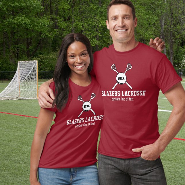 Lacrosse Stick och Boll Anpassningsbar Player Team Tee Shirt (Skapare uppladdad)