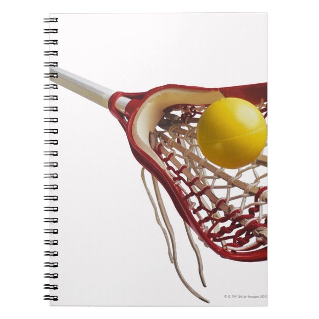 Lacrosse stick och boll anteckningsbok med spiral (Framsidan)