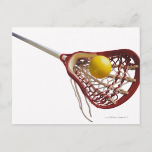 Lacrosse stick och boll vykort