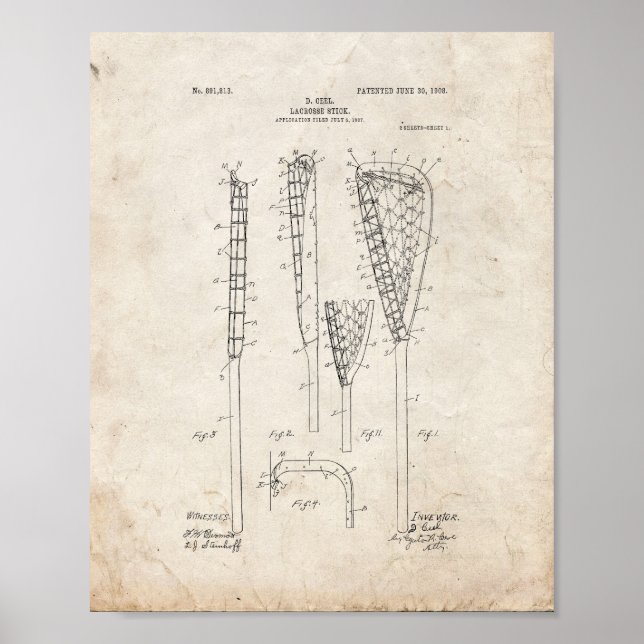 Lacrosse-stick Patent - Old look Poster (Framsidan)