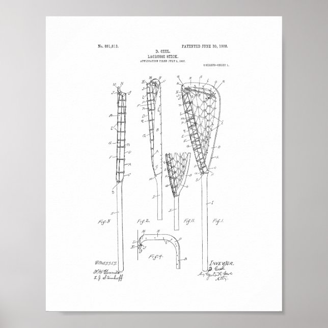 Lacrosse-stick-patent Poster (Framsidan)