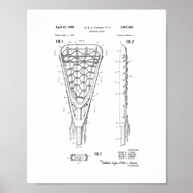 Lacrosse Stick Patent Poster (Framsidan)