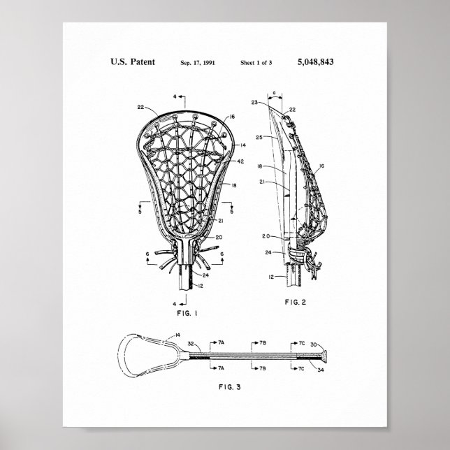 Lacrosse Stick Patent Poster (Framsidan)