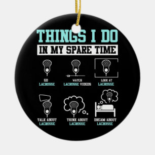 Lacrosse Stick Player LAX Sports Game Funny Julgransprydnad Keramik