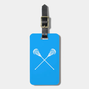 Lacrosse Sticks Luggage Tag Blue Bagagebricka