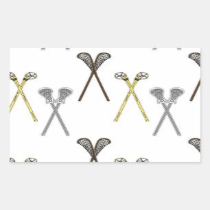 Lacrosse Sticks Rektangulärt Klistermärke