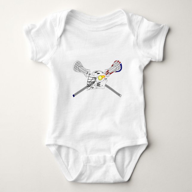 Lacrosse-stift med hjälm t-shirt (Framsida)