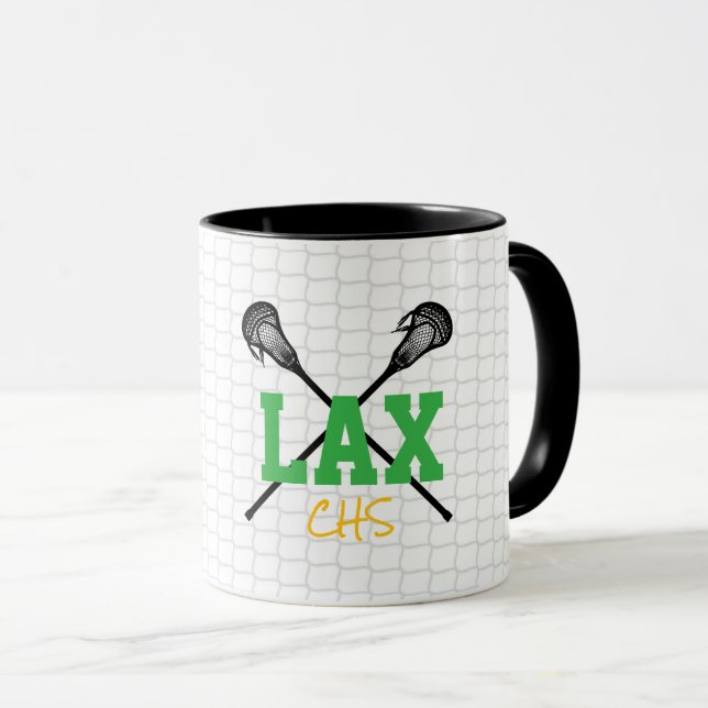 Lacrosse Stix Net Team Färg School Sports Lax Mugg (Framsida höger)
