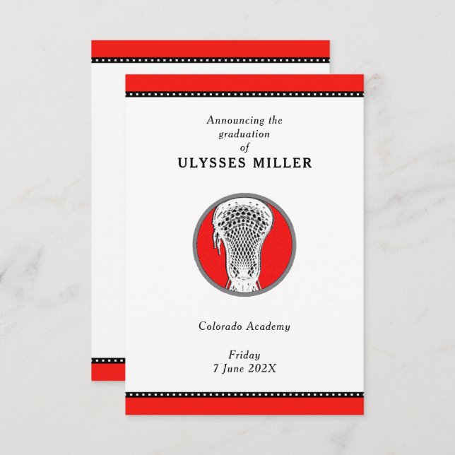 Lacrosse Studenten meddelande Inbjudningar (Fram/baksida)