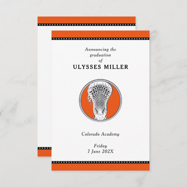 Lacrosse Studenten meddelande Inbjudningar (Fram/baksida)