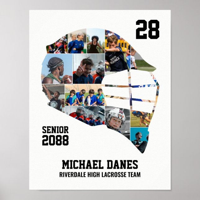 Lacrosse Team Custom Senior Night Photo Collage Poster (Framsidan)
