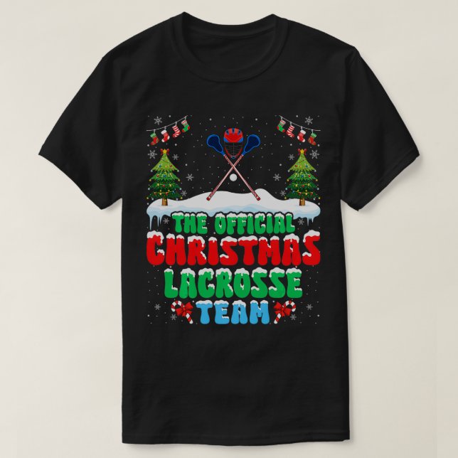 Lacrosse Team Funny Lacrosse Player snö T Shirt (Design framsida)