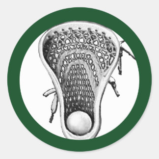 Lacrosse Team Green Classic Rund Sticker Runt Klistermärke