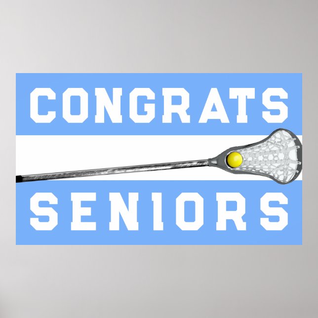 Lacrosse Team Light Blue Senior Night Poster (Framsidan)