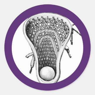 Lacrosse Team Purple Classic Rund Klistermärke