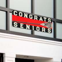 Lacrosse Team Seniors Red Gratulerar Banner