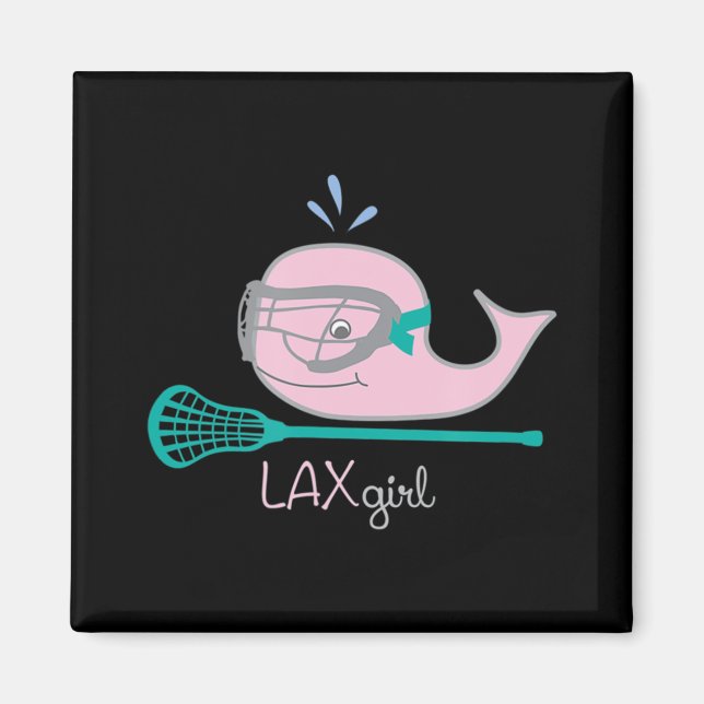 Lacrosse Tees for girl Rosa Whale Mask Magnet (Framsidan)