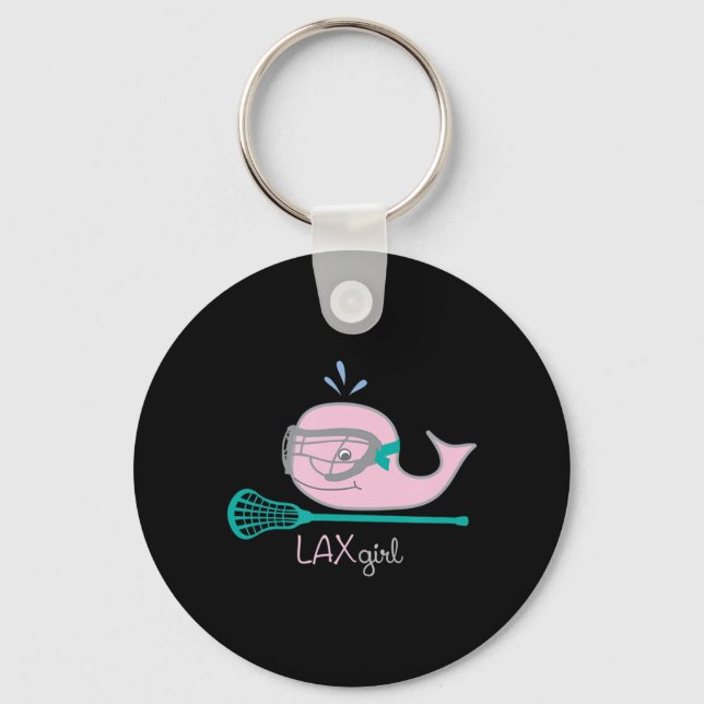 Lacrosse Tees for girl Rosa Whale Mask Nyckelring (Framsida)