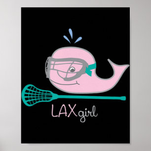 Lacrosse Tees for girl Rosa Whale Mask Poster