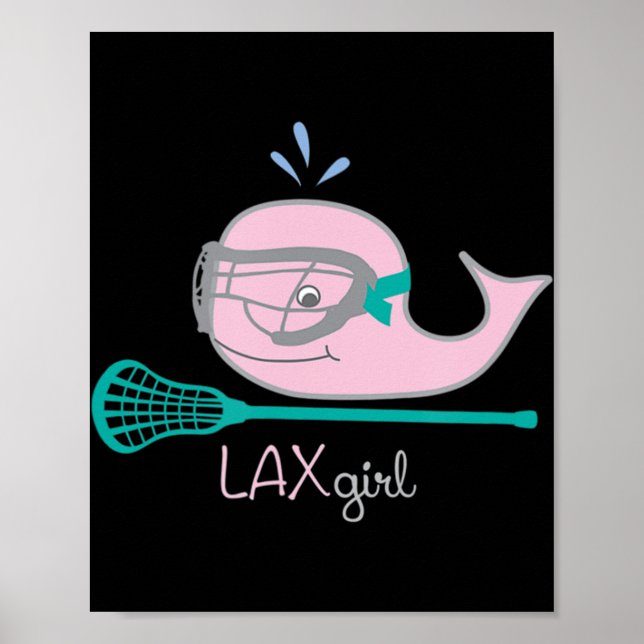 Lacrosse Tees for girl Rosa Whale Mask Poster (Framsidan)