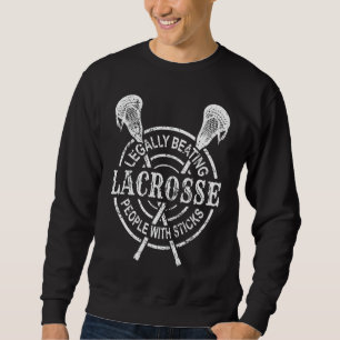 Lacrosse Tribal Sport Legalt Slå Folk Lång Ärmad Tröja