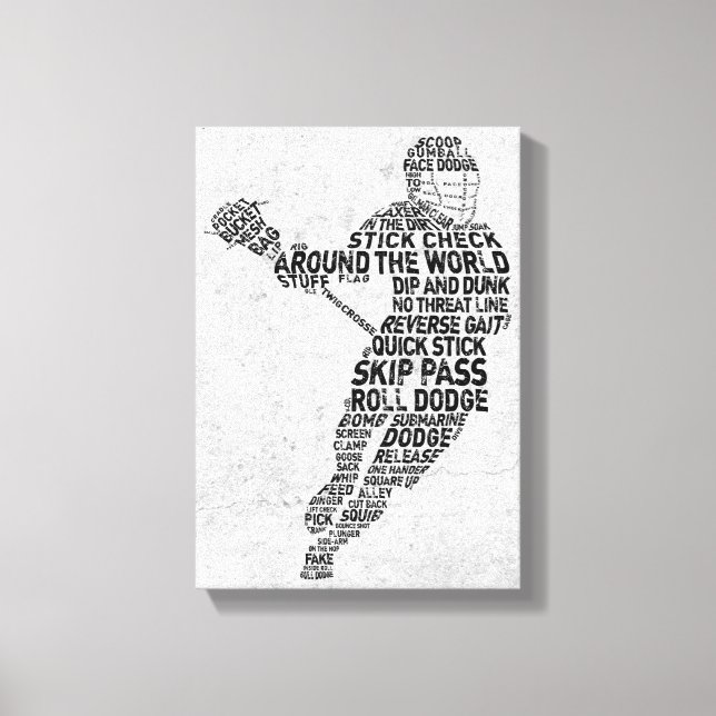 Lacrosse Typography Design Canvastryck (Framsida)