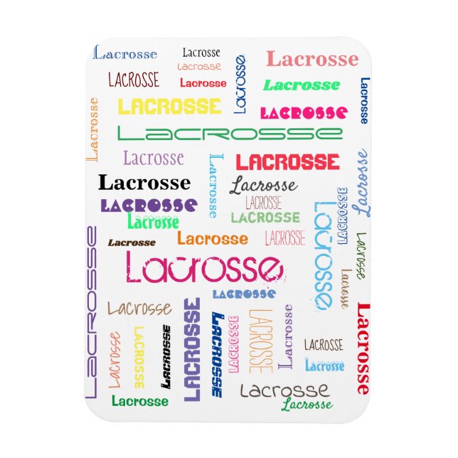Lacrosse Typography Flexible Photo Magnet (Vertikal)