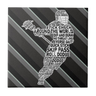 Lacrosse Typography Player Kakelplatta